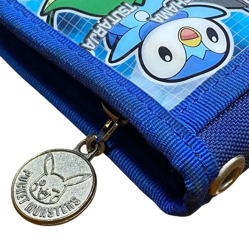 Pokemon Pocket Monsters Best Wishes Trifold Wallet Blue Canvas Card Holder